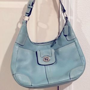 Coach purse, aqua blue color. Excellent condition.